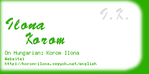 ilona korom business card